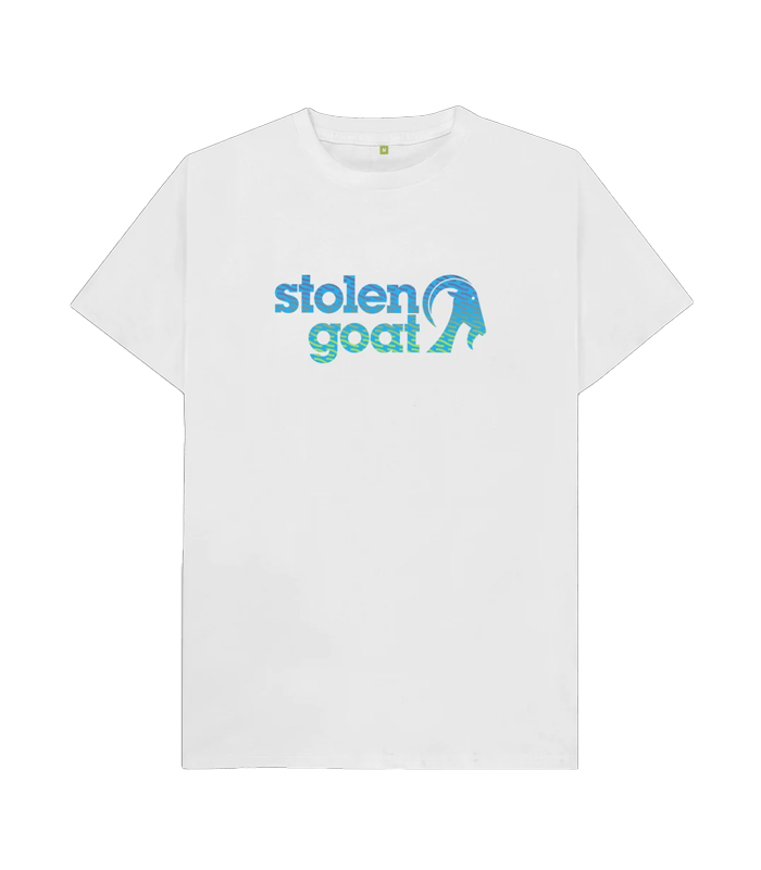 Men's Wave White Casual T-Shirt